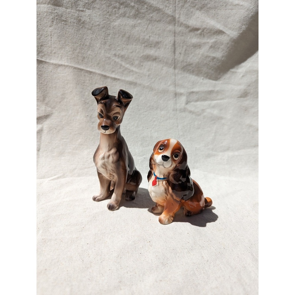 Vintage Disney Collectibles: Lady and the Tramp Ceramic Figurines Made in Japan